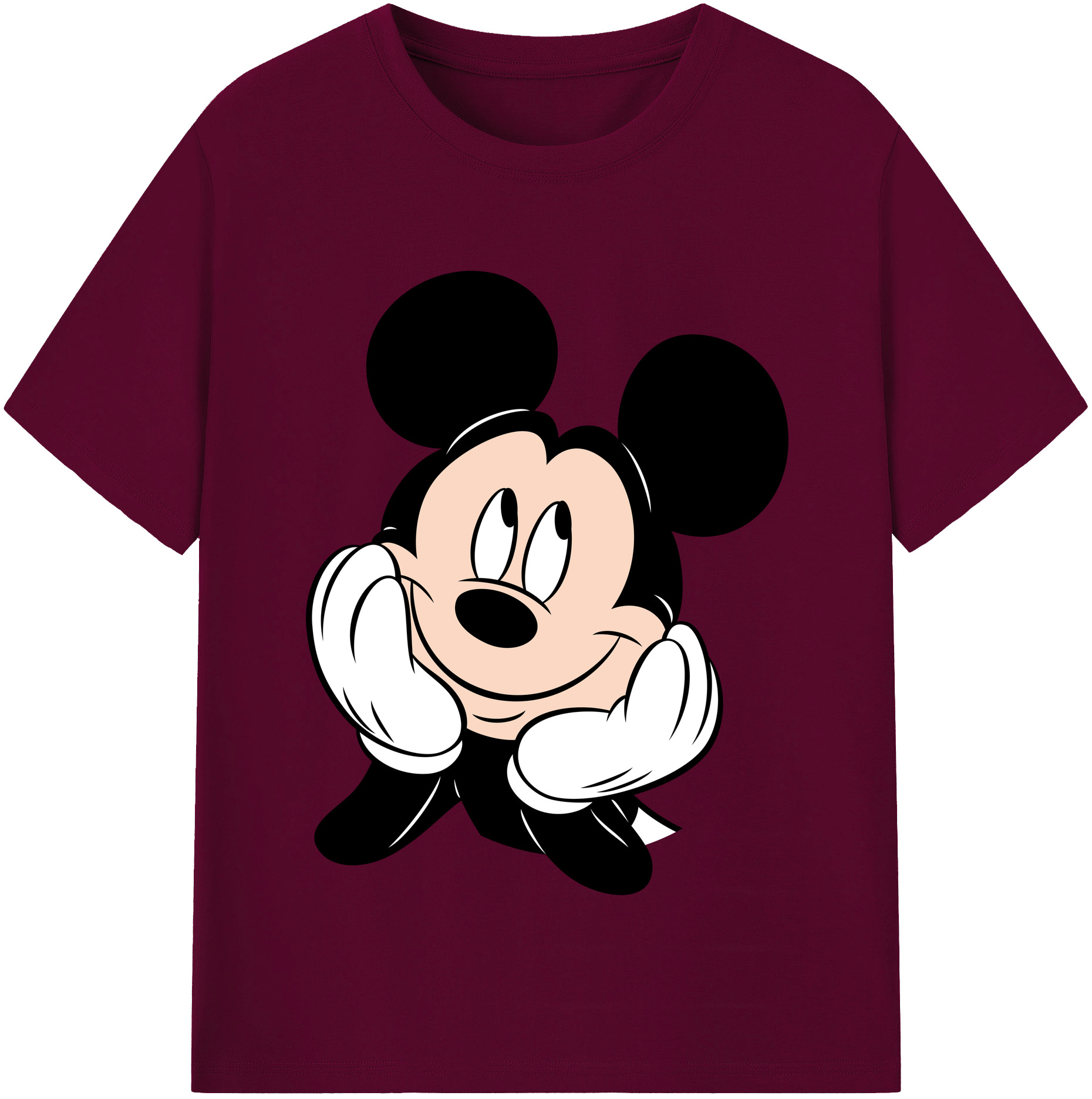 （画像用） ミッキーマウス Mickey Mouse レディースカジュアルプリントTシャツ（綿100％）